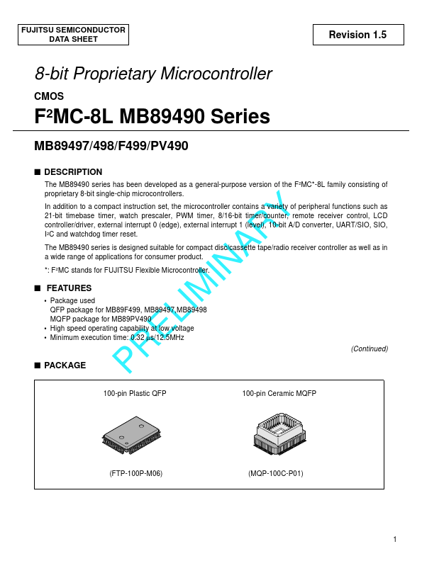 <?=MB89PV490?> डेटा पत्रक पीडीएफ