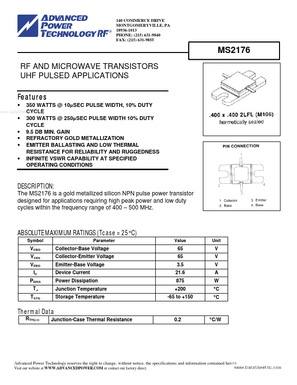 MS2176 Advanced Power Technology