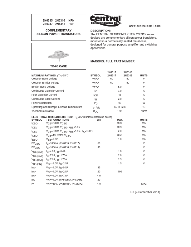 2N6317 Central Semiconductor