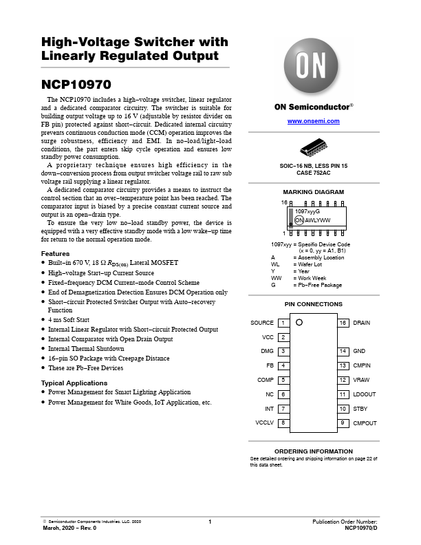 NCP10970 ON Semiconductor