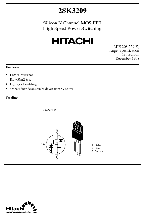 2SK3209 Hitachi Semiconductor