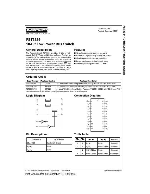 FST3384QSC Fairchild Semiconductor