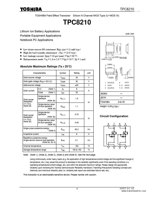 <?=TPC8210?> डेटा पत्रक पीडीएफ