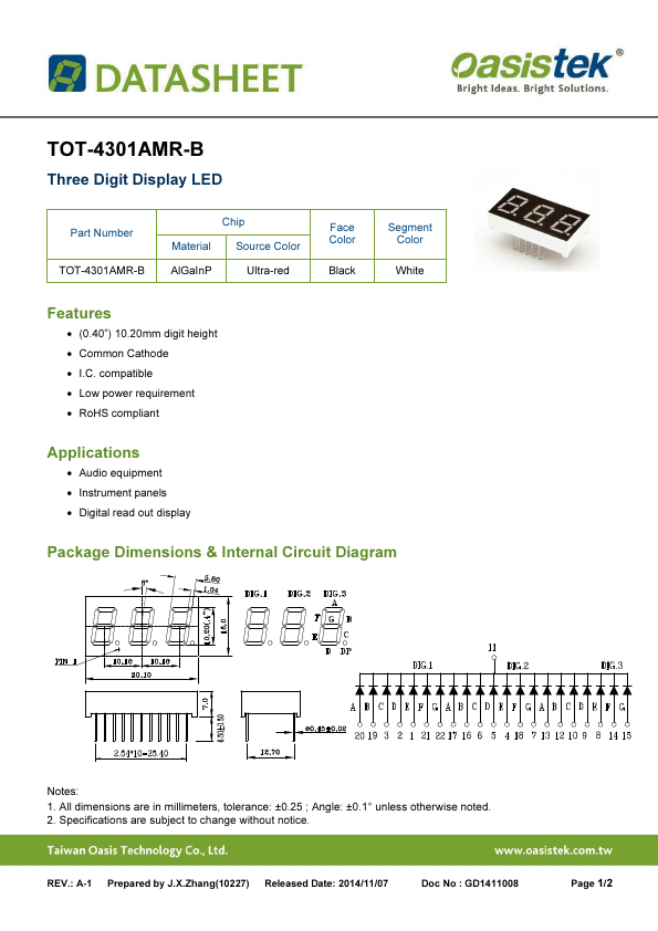 <?=TOT-4301AMR-B?> डेटा पत्रक पीडीएफ