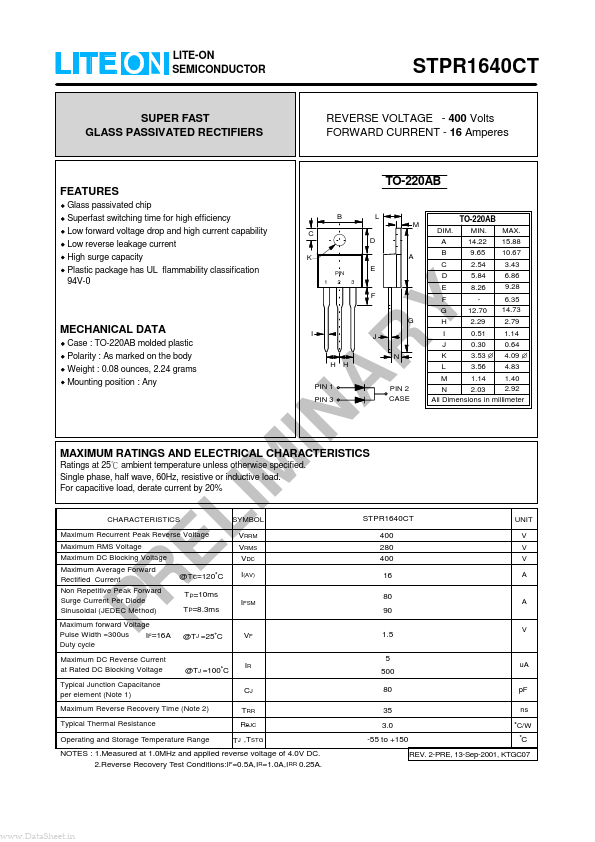 <?=STPR1640CT?> डेटा पत्रक पीडीएफ