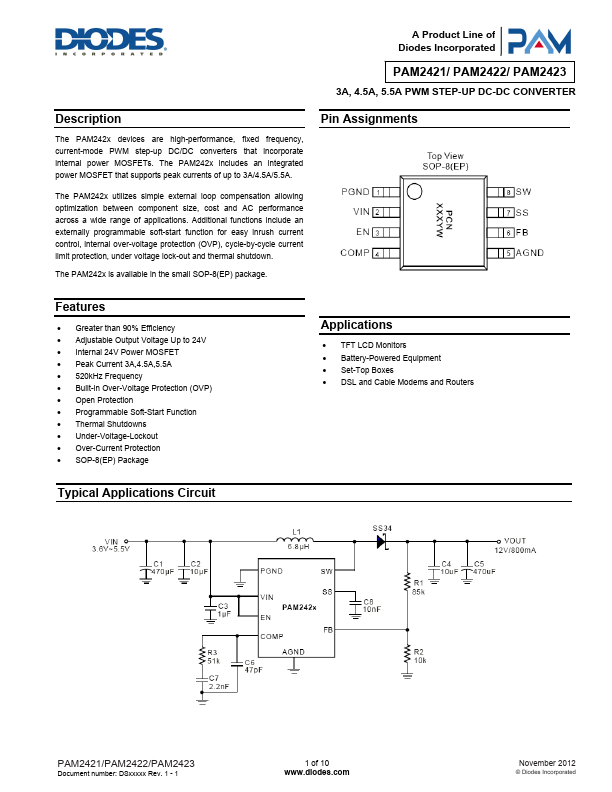 PAM2422 Power Analog Micoelectronics