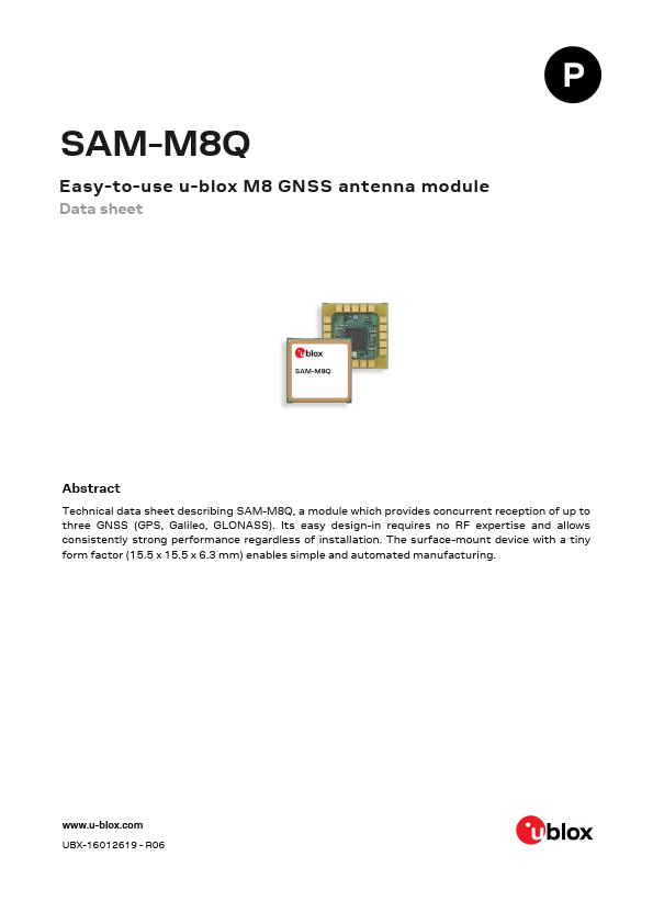 <?=SAM-M8Q?> डेटा पत्रक पीडीएफ