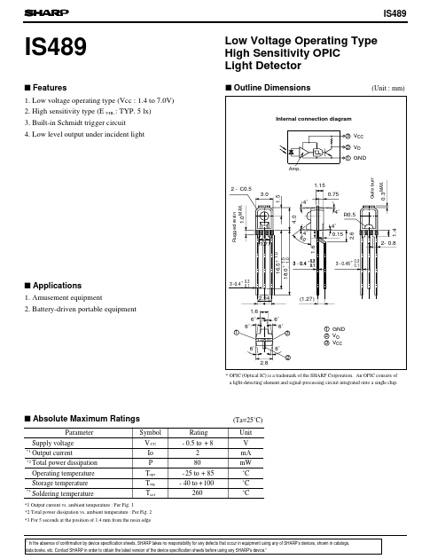 IS489 Sharp Electrionic Components