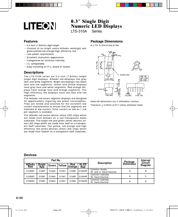 LTS-313AHR LITE-ON Electronics