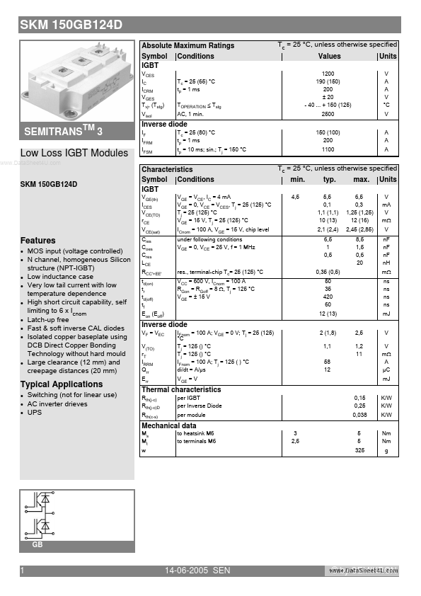 SKM150GB124D