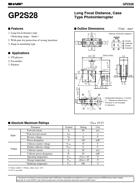 GP2S28 Sharp Electrionic Components