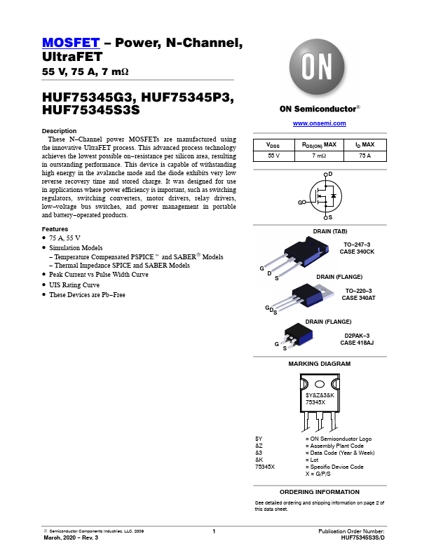 HUF75345P3 ON Semiconductor