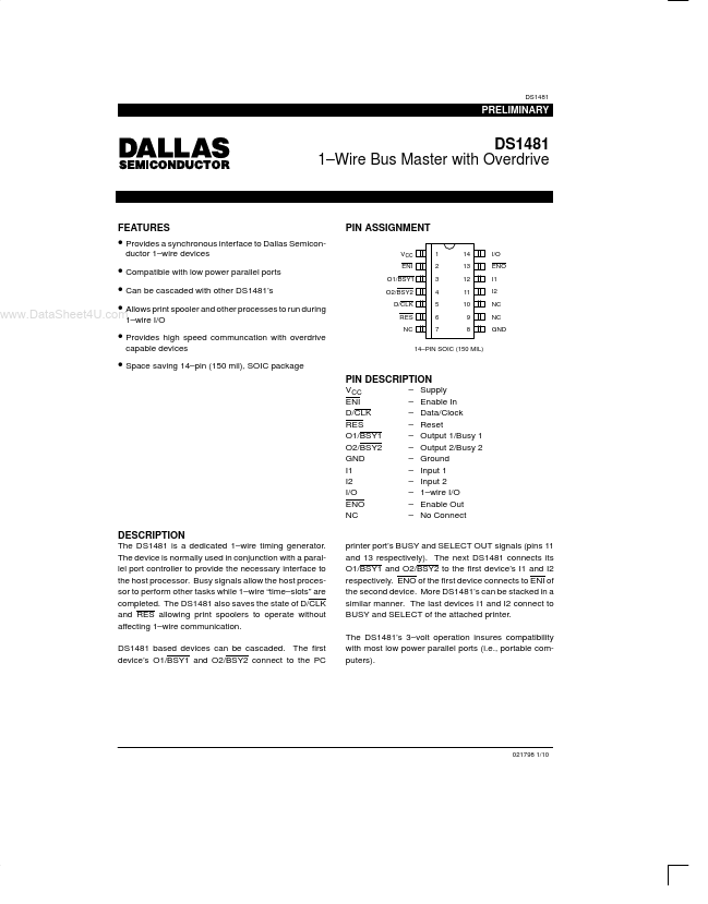 DS1481 Dallas Semiconductor