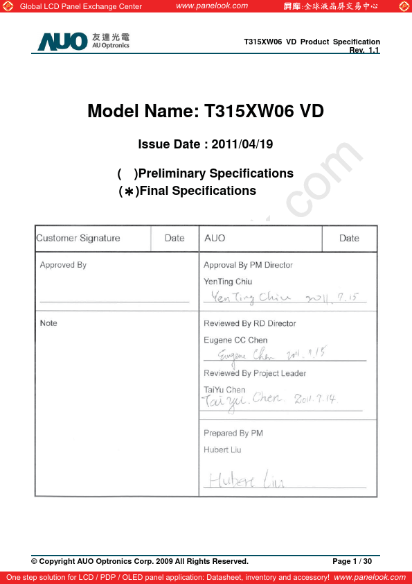 T315XW06-VD