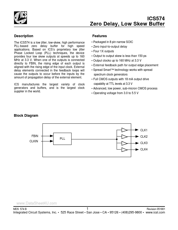 ICS574 Integrated Circuit Systems