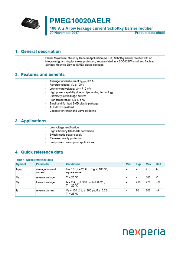 PMEG10020AELR nexperia