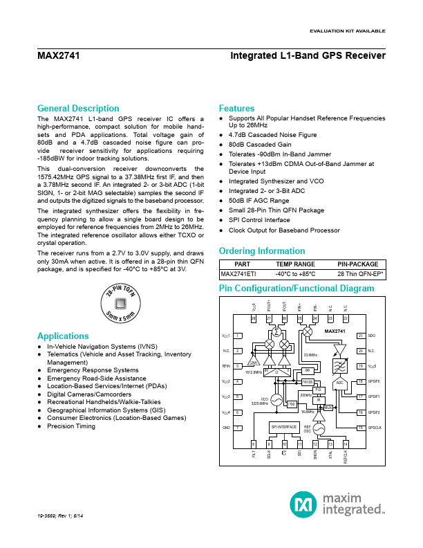 MAX2741 Maxim Integrated Products