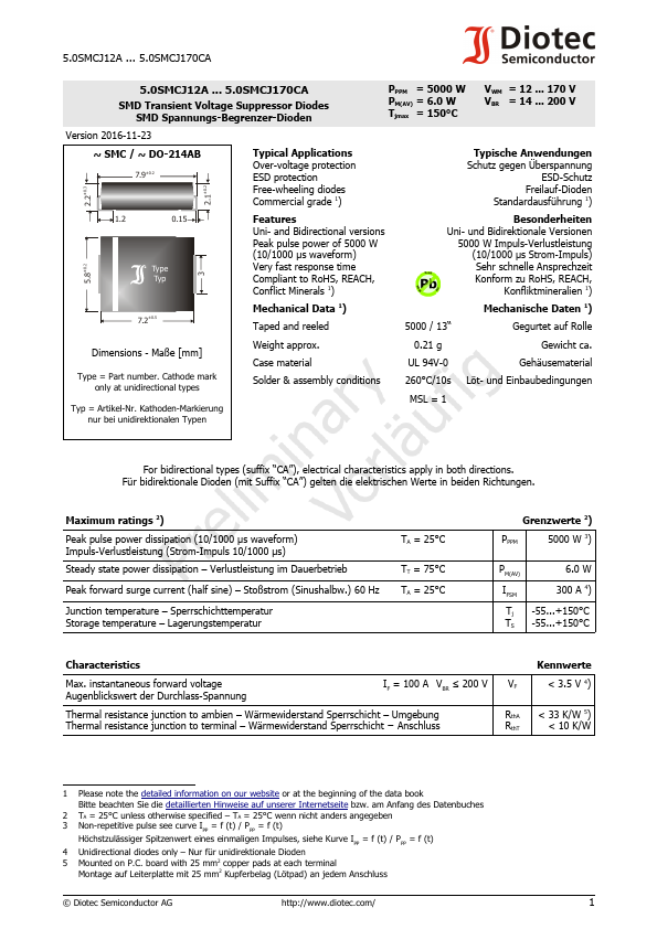 5.0SMCJ15A