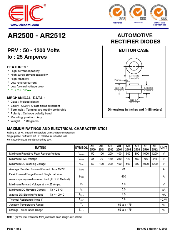 AR2500 EIC discrete Semiconductors