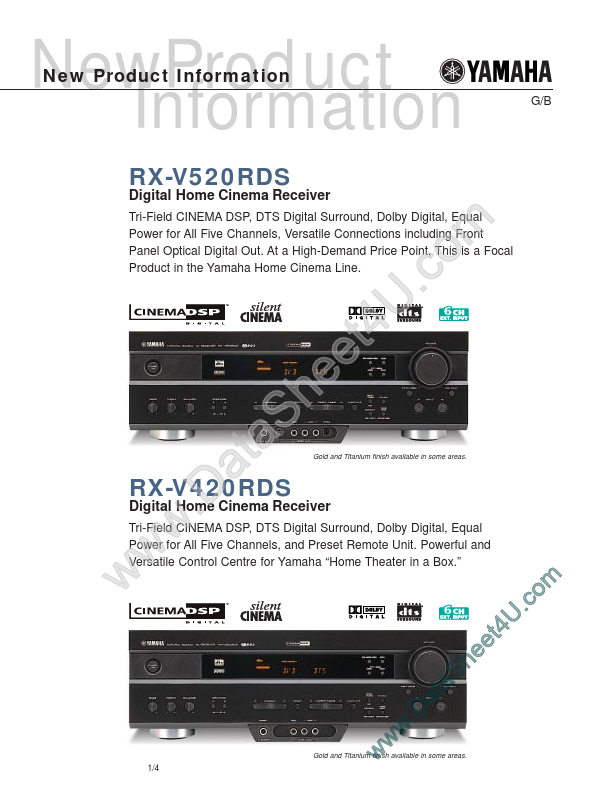 <?=RX-V520RDS?> डेटा पत्रक पीडीएफ