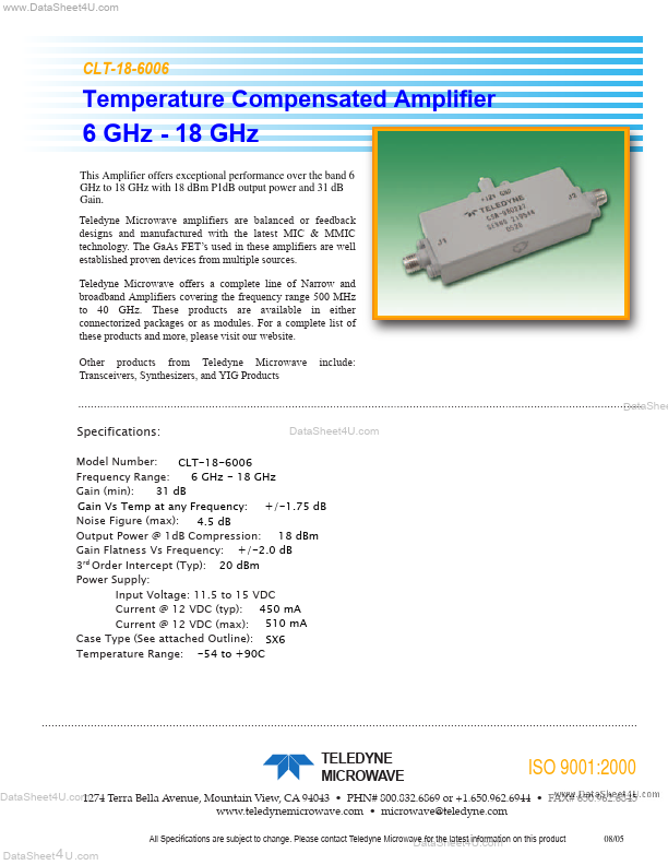 CLT-18-6006 Teledyne Technologies Incorporated