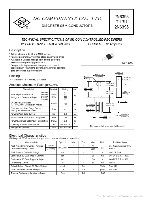 2N6397 Dc Components