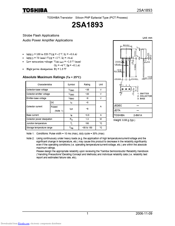 2SA1893 Toshiba Semiconductor