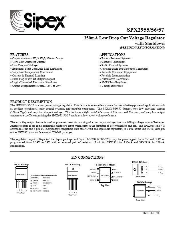 SPX2956 Sipex