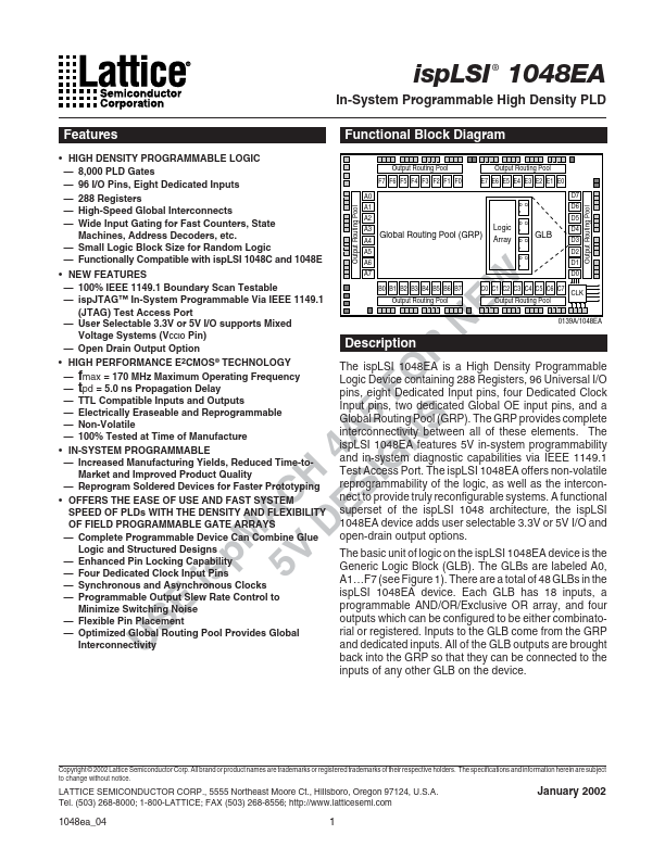 ISPLSI1048EA Lattice Semiconductor