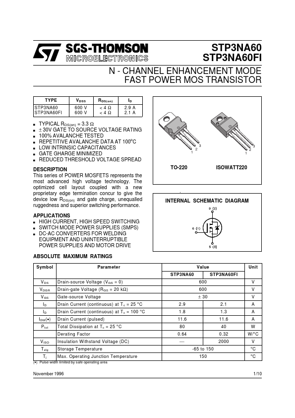 <?=STP3NA60FI?> डेटा पत्रक पीडीएफ