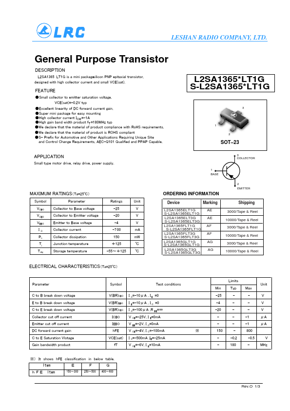 L2SA1365ELT3G