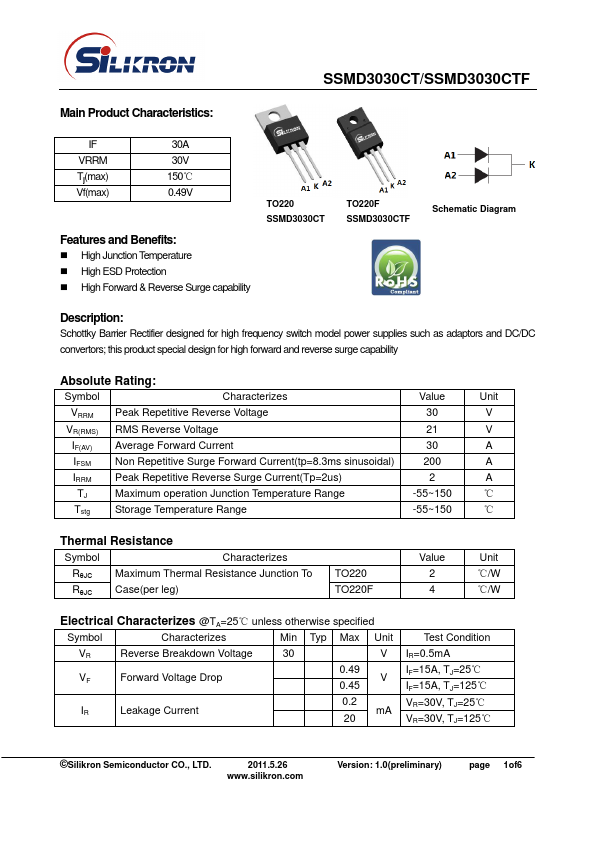 SSMD3030CTF Silikron Semiconductor