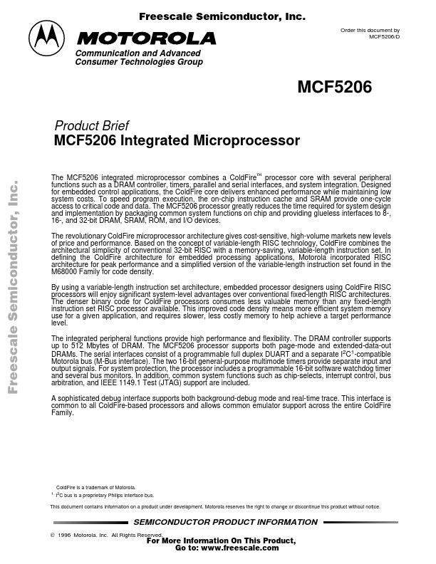 MCF5206 Motorola