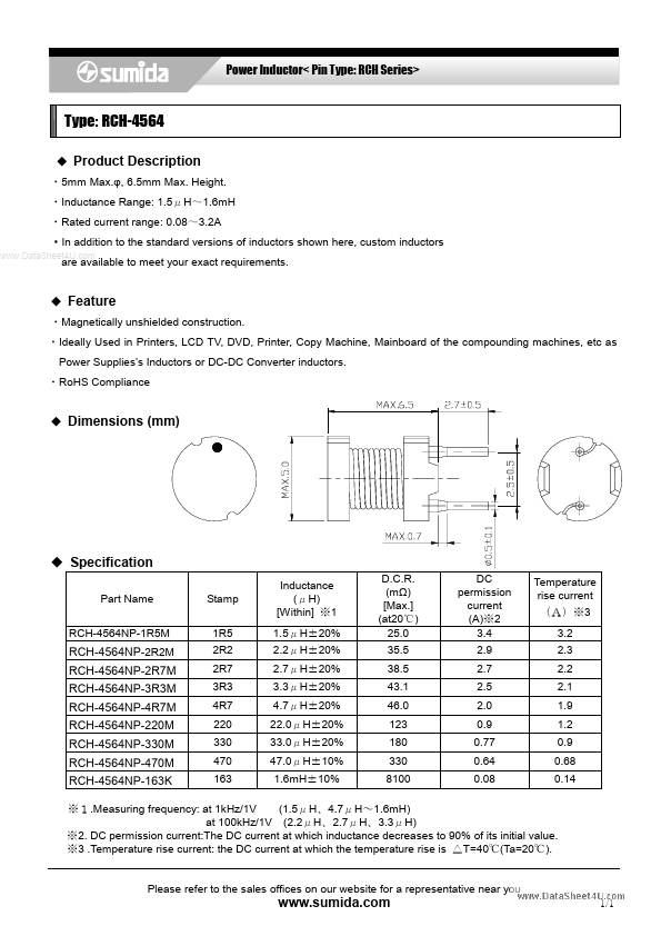 <?=RCH-4564?> डेटा पत्रक पीडीएफ