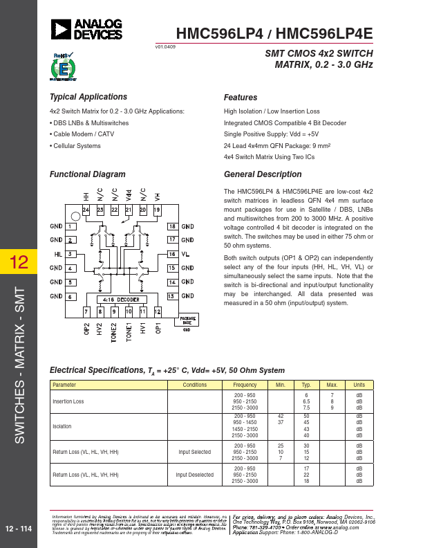 HMC596LP4E Analog Devices