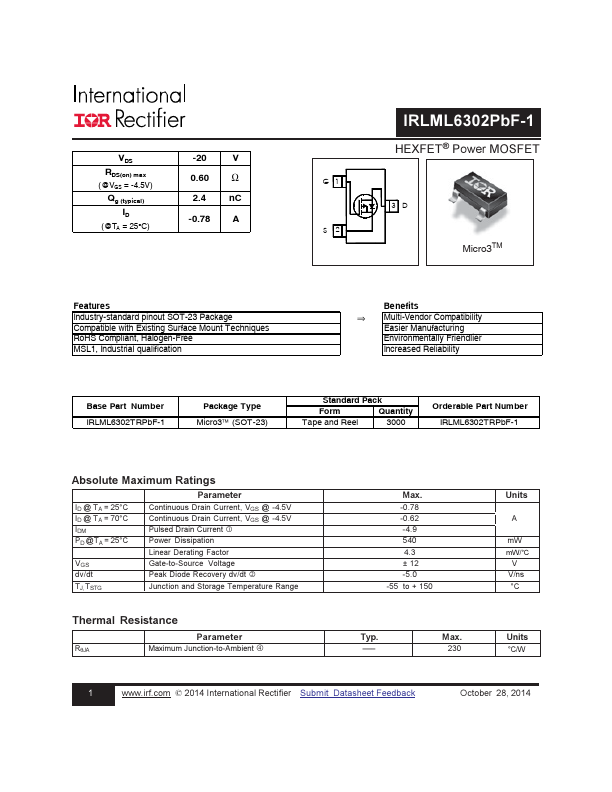 IRLML6302PBF-1