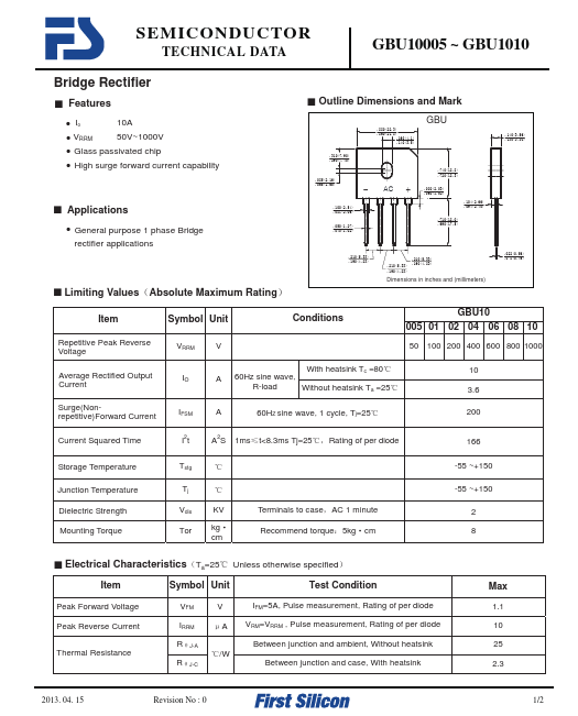 GBU1010 First Silicon