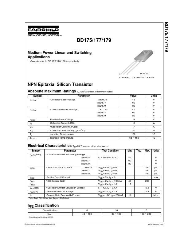 BD177 Fairchild Semiconductor