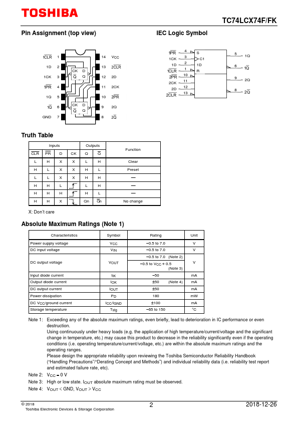 TC74LCX74FK