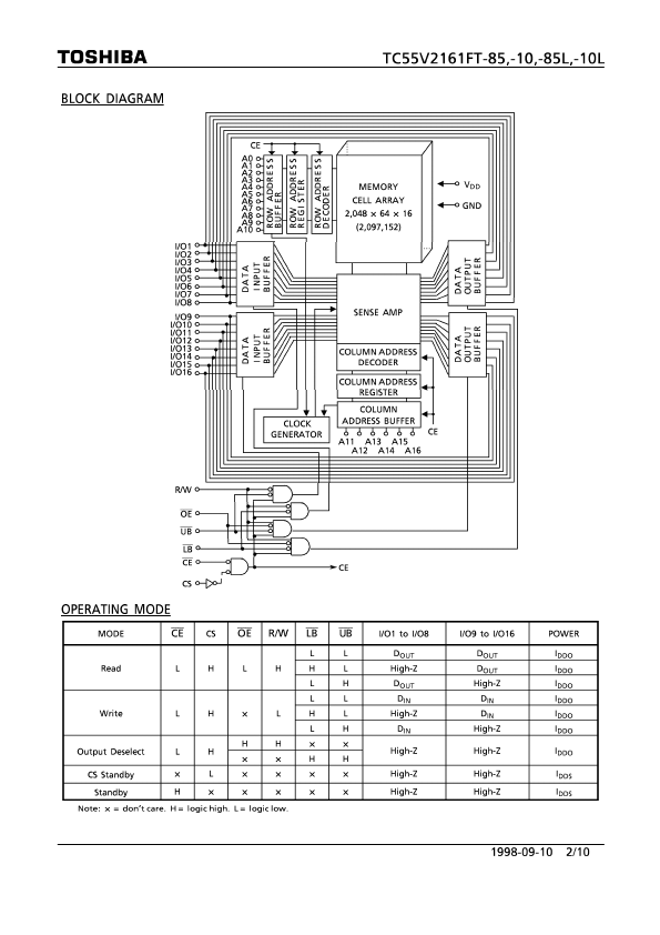 TC55V2161FT-85