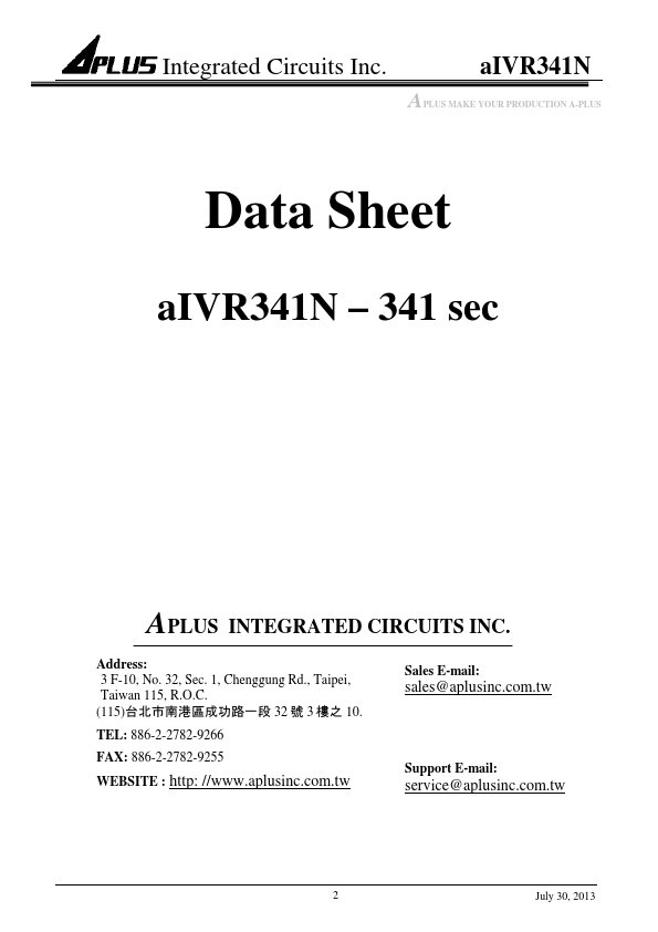 <?=aIVR341N?> डेटा पत्रक पीडीएफ