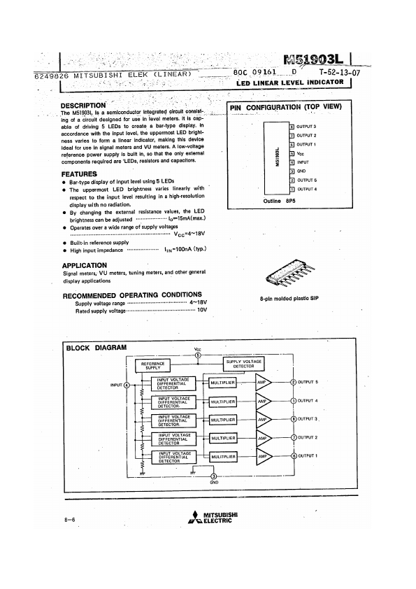 M51132L Datasheet(PDF) - Mitsubishi Electric Semiconductor