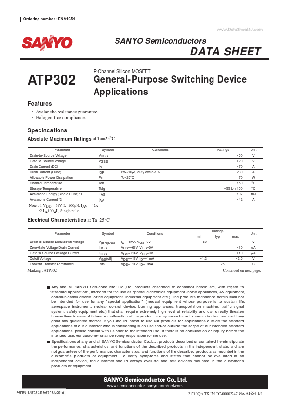 ATP302 Sanyo Semicon Device