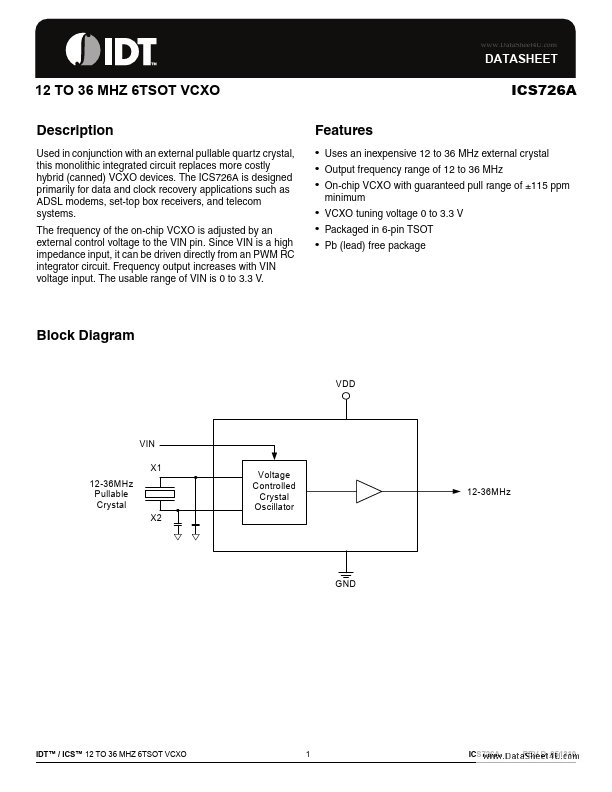 ICS726A Integrated Device Technology