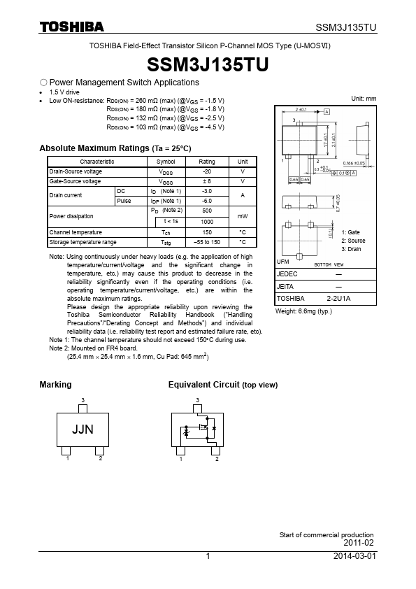 SSM3J135TU