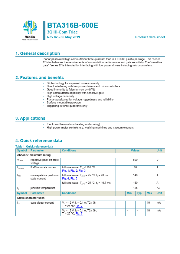 <?=BTA316B-600E?> डेटा पत्रक पीडीएफ
