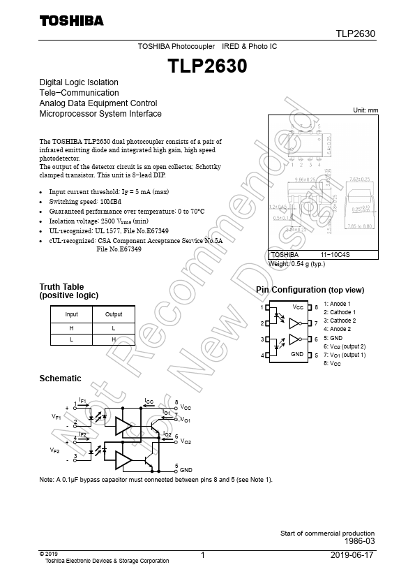 TLP2630 Toshiba Semiconductor