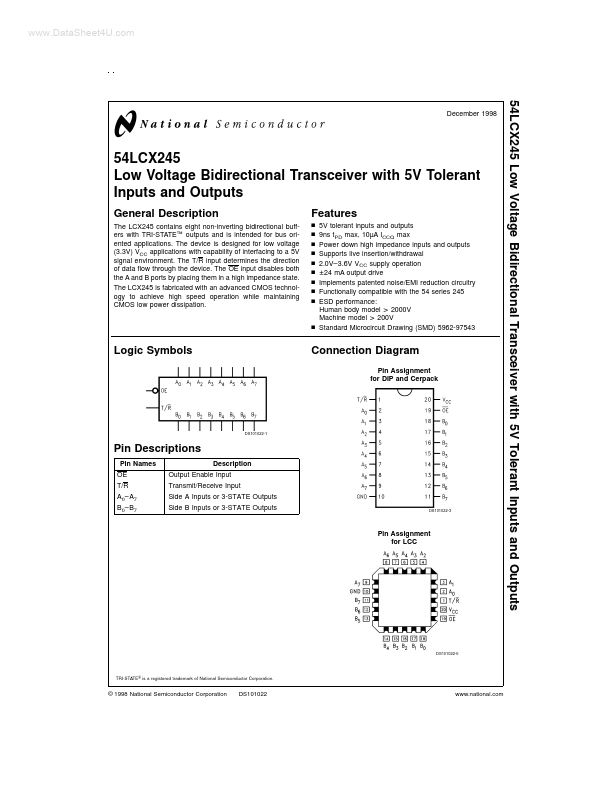 <?=54LCX245?> डेटा पत्रक पीडीएफ