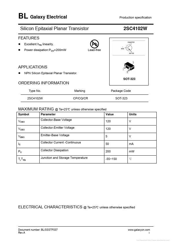 2SC4102W Galaxy Semi-Conductor