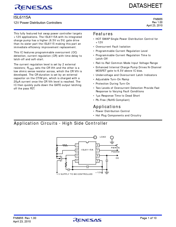 ISL6115A Renesas